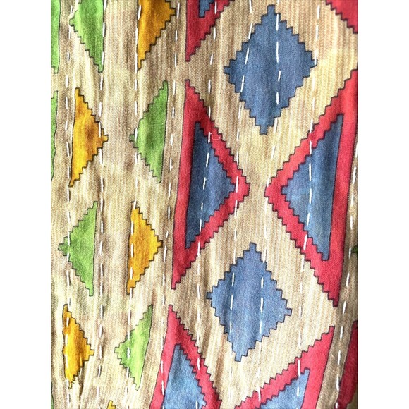 Handmade Quilt Colorful Blanket Wall Hanging 50x76” Hand Stitched - Picture 6 of 12